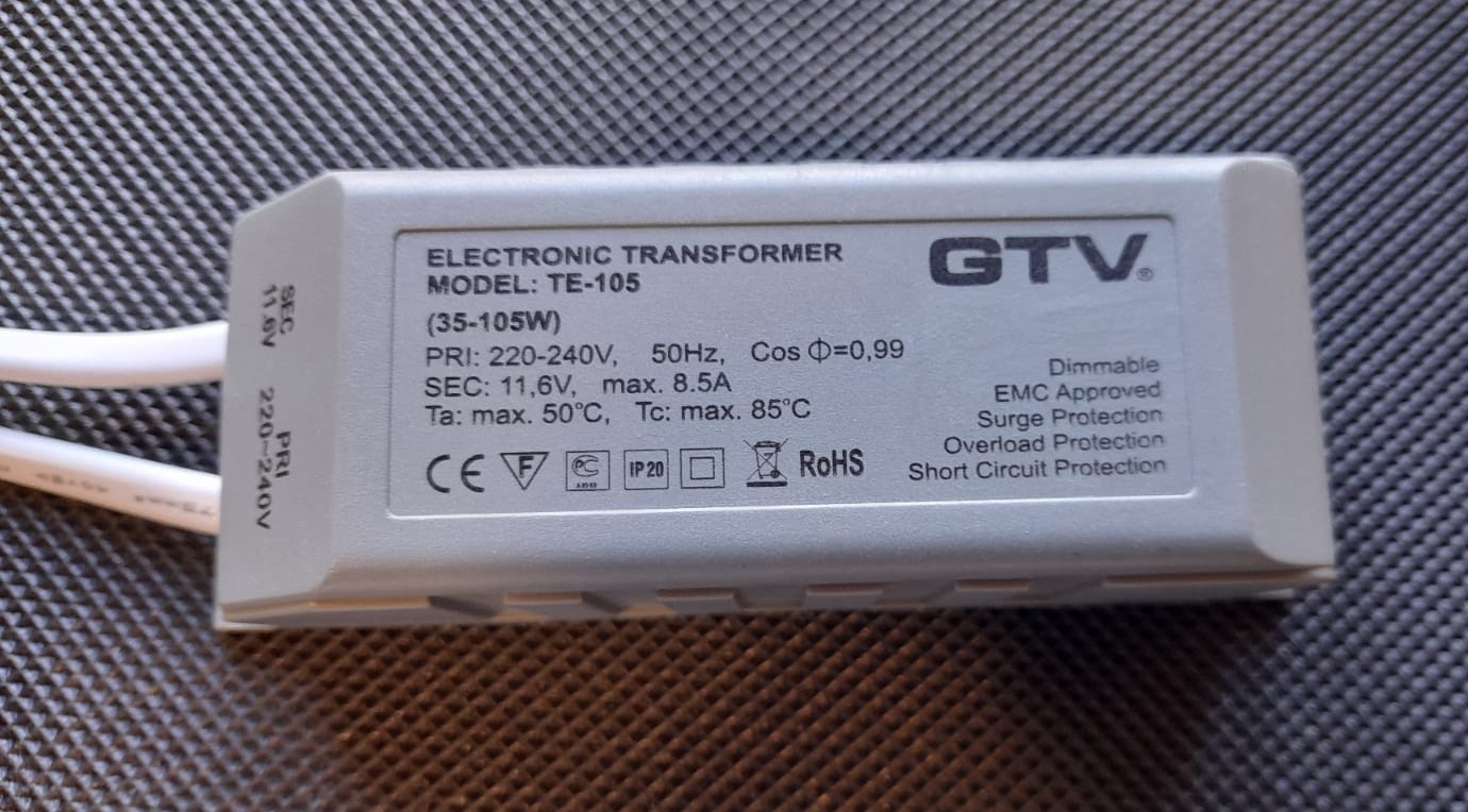 Trasformatore elettronico 105W gtv corrente alternata