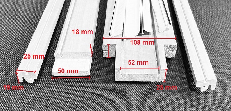 Kit Stipite Piatto Bianco  per porte a scomparsa a scrigno 