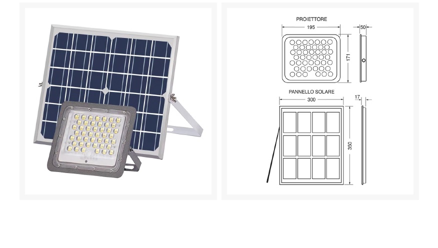 Proiettore Led pannello solare 1250 LM 