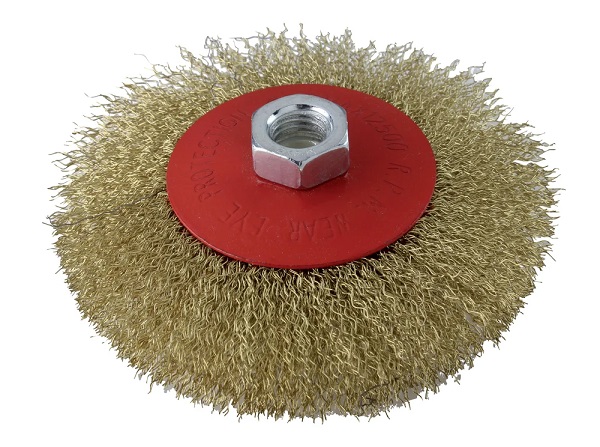 Spazzola ottone conica per smerigliatrice da 150 mm