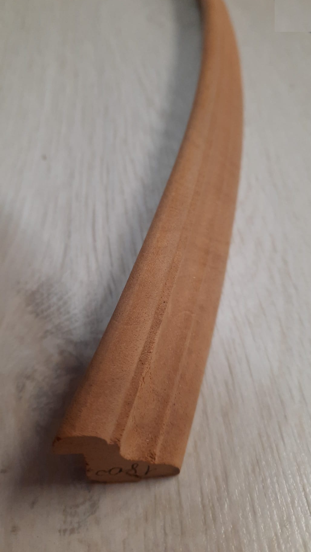 fermavetro 1/4 di cerchio curva sagoma F   Baia 755 mm sag esterna