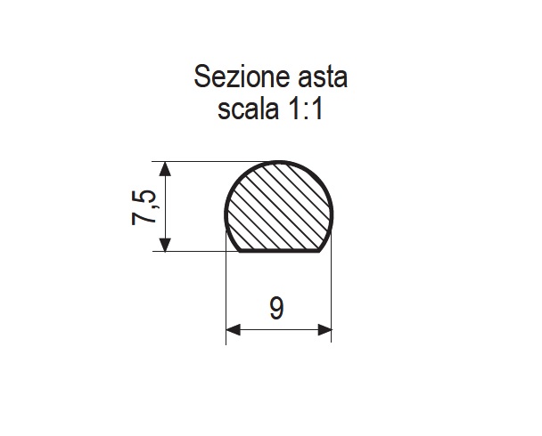 Asta di chiusura per spagnolette AGB  H00900.xx.93