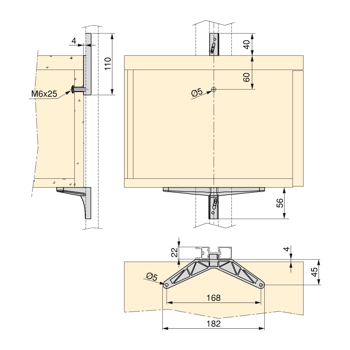 Kit Zero di supporti per mensole in legno e moduli