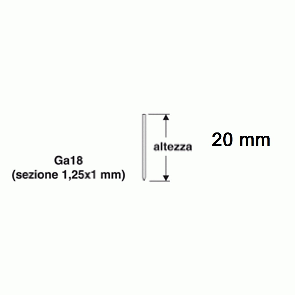 Spilli 20 mm per chiodatrice pneumatica 1500pz  Valex 1455631