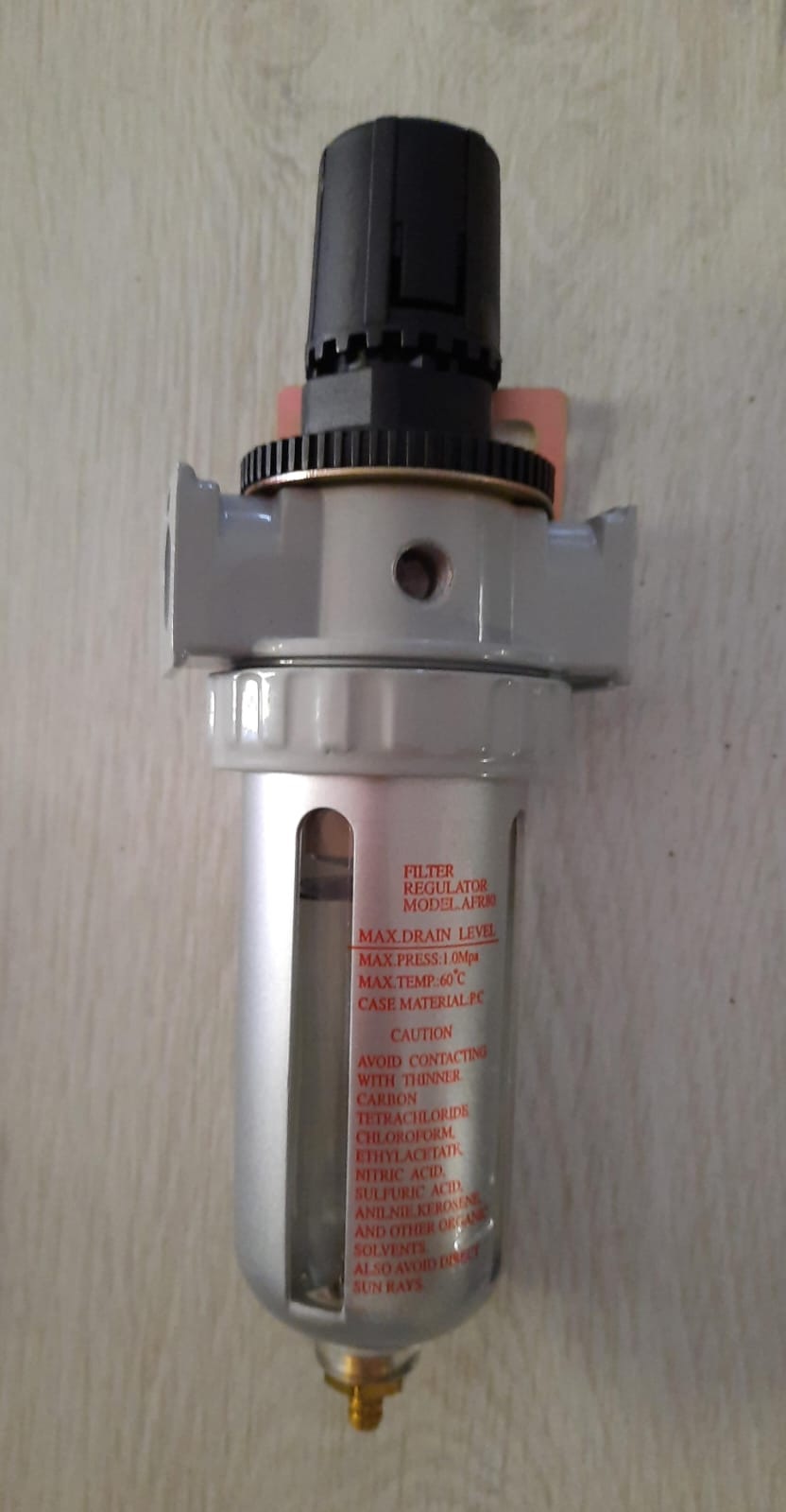 Filtro regolatore di pressione 1/4 con rubinetto e manometro LTF AFR80