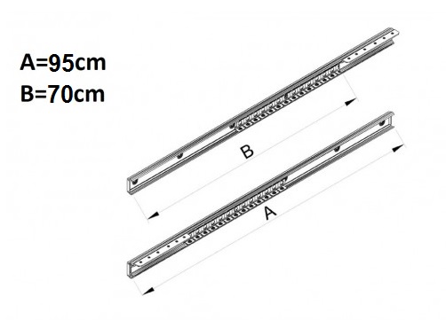 Guide tavolo apertura unilaterale cm95