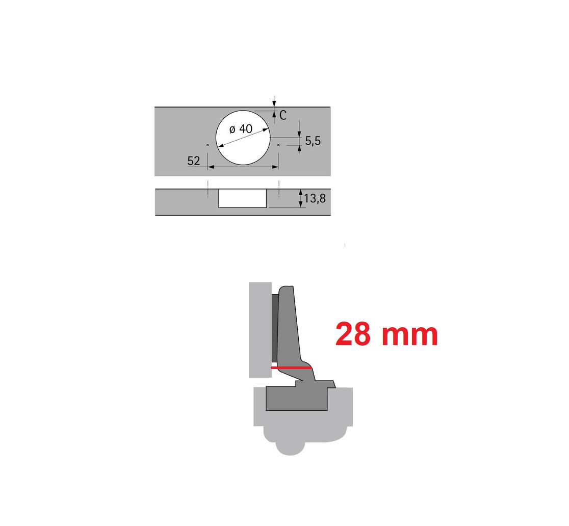 Cerniera scatto diam. 40 Hettich