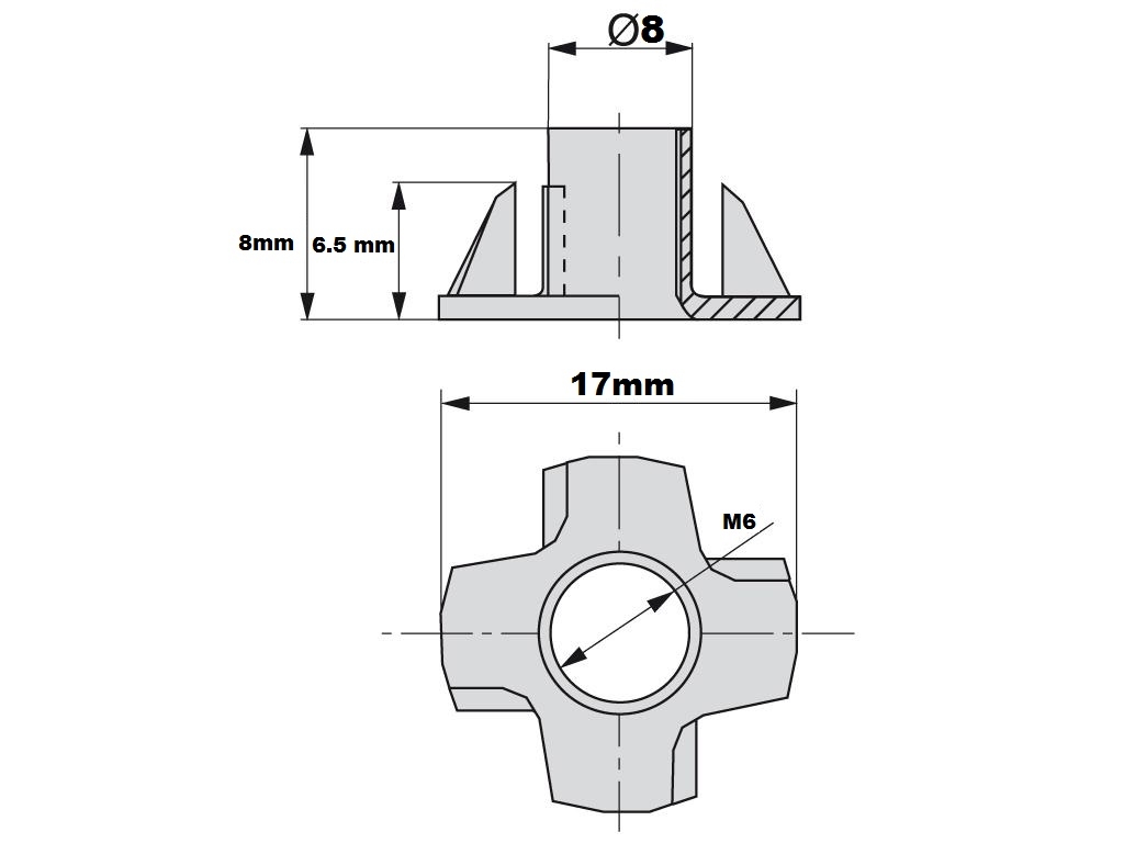 Fondello ragno M6-8-10 pz 10