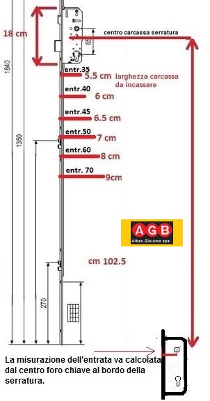 Serratura Sicurtop W01686 anta doppia 215