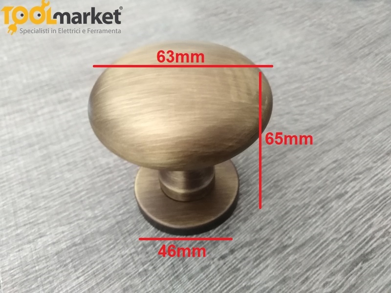 Pomolo per porte bronzato graffiato opaco GEMINI 63mm COTTALI