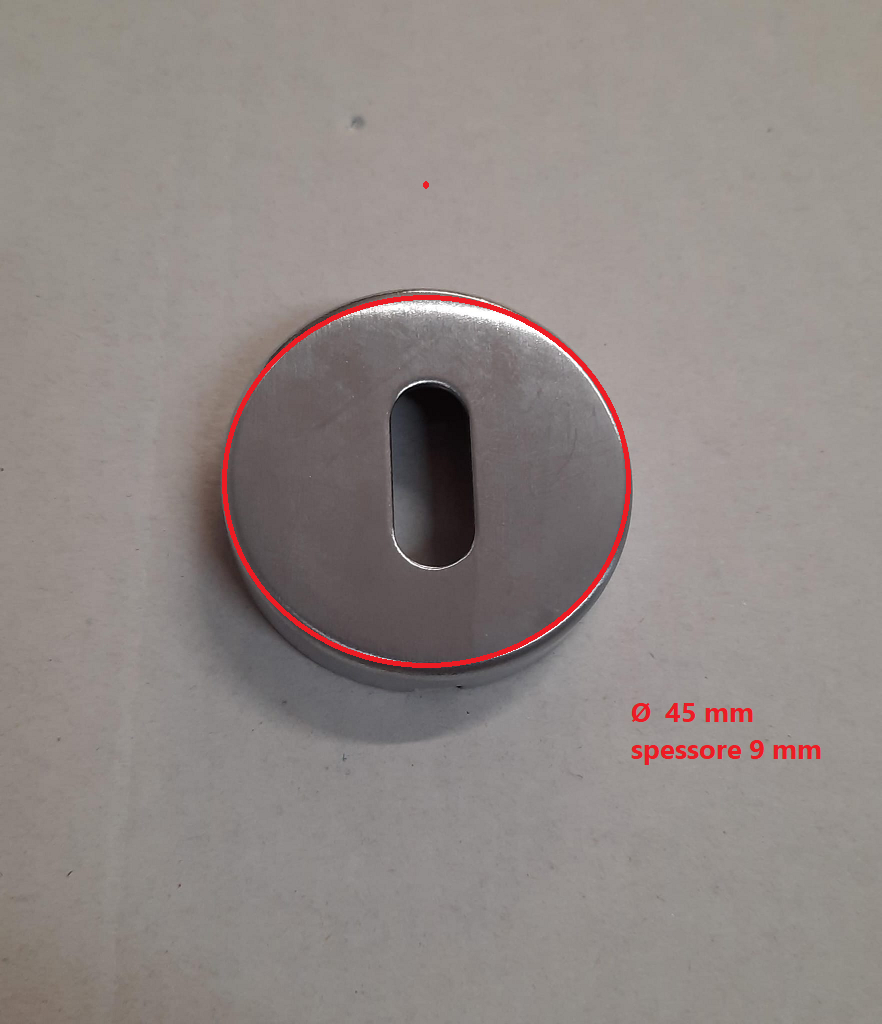 Bocchetta tonda patent cromo satinata diametro 45 mm
