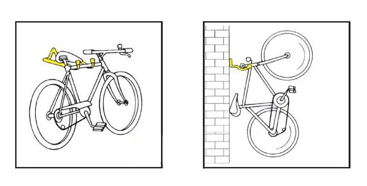 Gancio portabici da parete