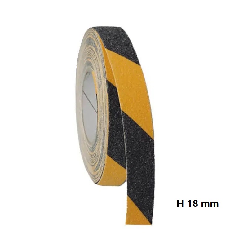 Nastro antiscivolo Giallo- Nero H 25 mm al metro