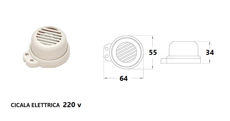 Suoneria a cicala elettrica esterna 220 v 