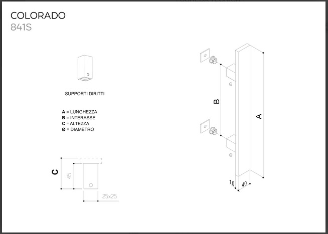 Maniglione in acciaio inox SATINATO AISI 304 modello COLORADO 841S da 800mm