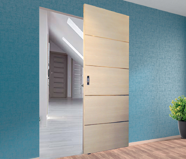 Kit per porte scorrevole esterno muro da 120 cm con fermo ammortizzato AIRONE Sliding kg 80 