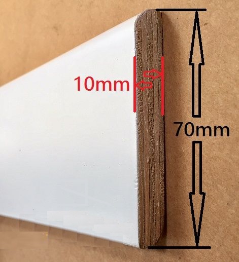 Battiscopa legno bianco 70 e 80 mm da 240 cm