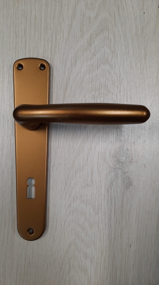 Maniglia Susy / milano coppia con placca bronzo GHIDINI