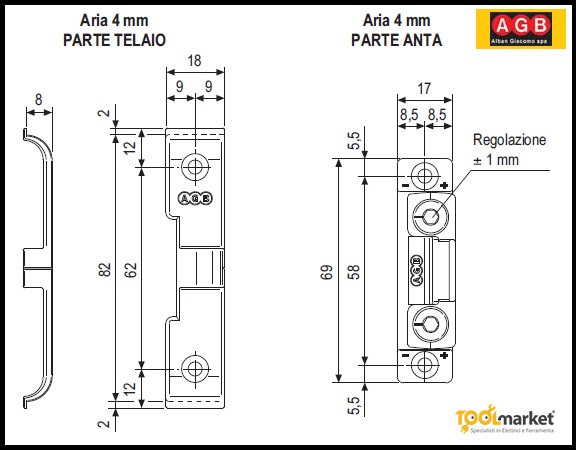 Cerniera centrale A448050100 silver