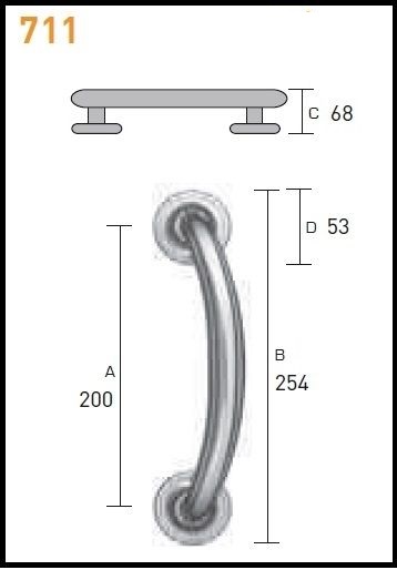 Maniglione 711 da 200 mm Rame lucido-OM PORRO