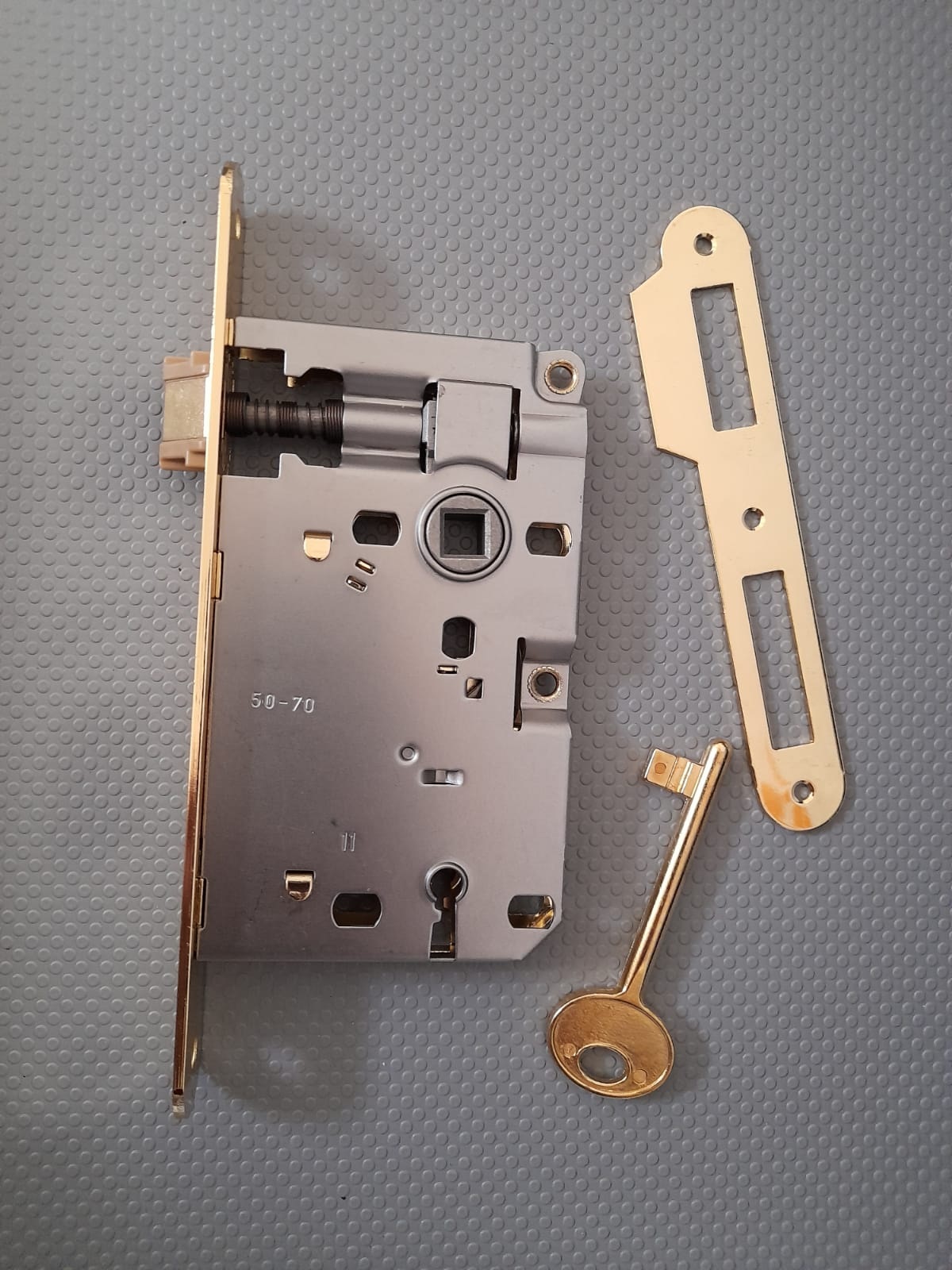 Serratura patent piccola ottonata bordo TONDO agb B00571