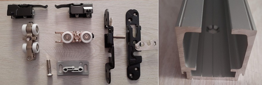 Kit per porta scorrevole 240 KG binario + carrelli professionale TITAN Sliding