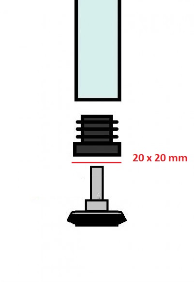 Piede regolabile per tubo quadro 20x20x1.3