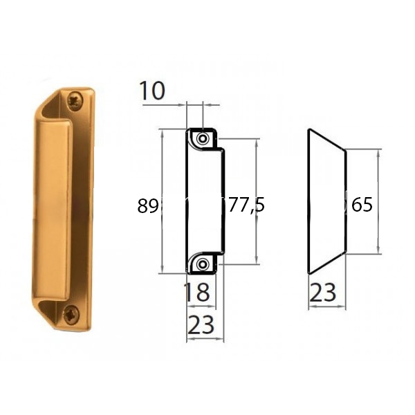 Maniglia modello conchiglia bronzo 6010 - GHIDINI