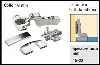 Cerniera scatto  35 mm Hettich Sensys ammortizzata soft 8645i