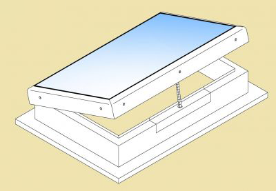 Finestra lucernario FlatLight in vetro su misura
