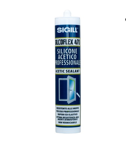 Sigillante siliconico acetico Silcoflex 470 RAL 1013 da 280 ml