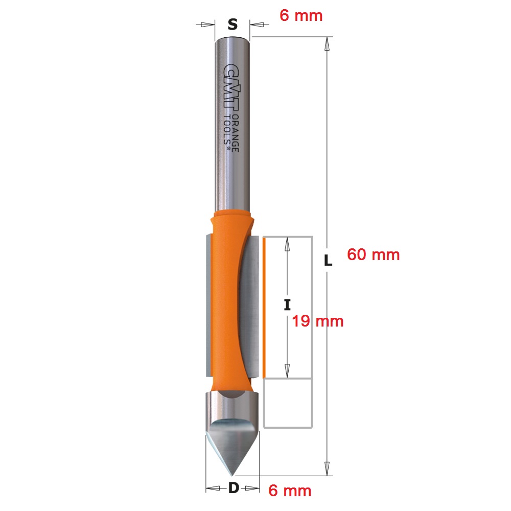 Fresa Legno Cmt gambo 6mm 712.100.11