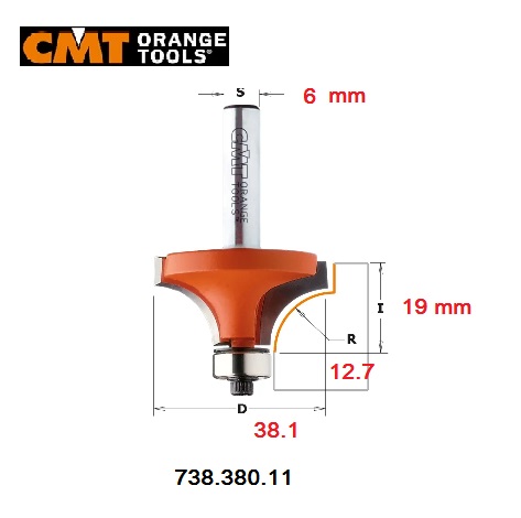 Fresa  a raggio concavo CMT 738.380.11