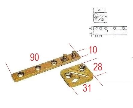 Cerniera a cardellicchio a Piastra Quadrata 4 accessori per una sola anta