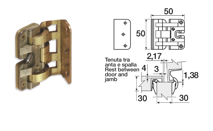 Cerniera ottone doppio effetto 01.3419000002 