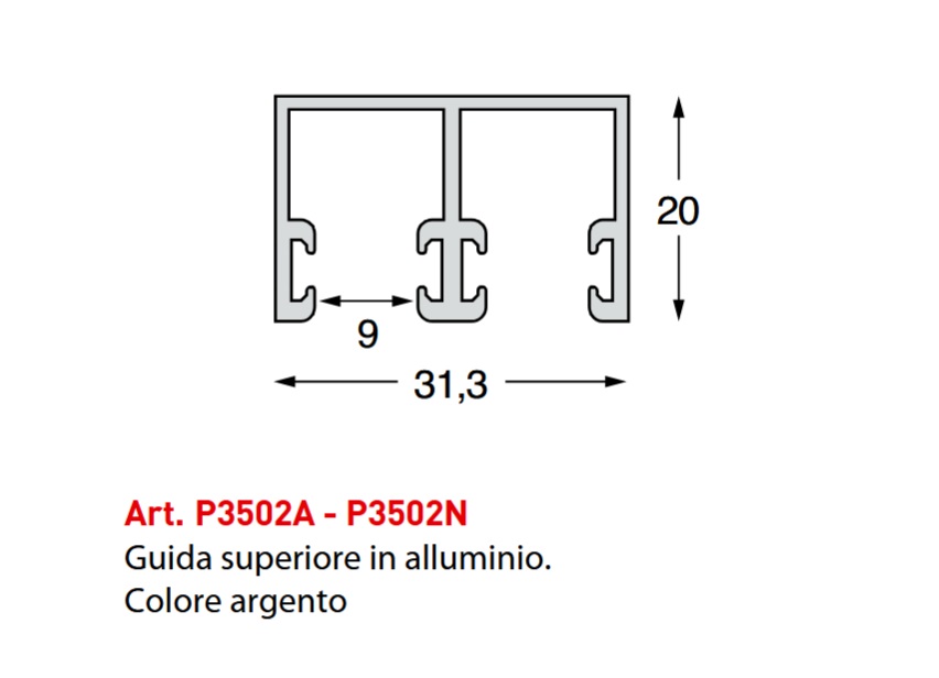 Kit per sistema ante vetri scorrevoli  ALGO