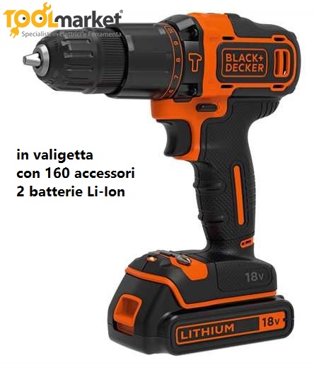 Trapano Avvitatore Black+Decker BDCHD18BOA