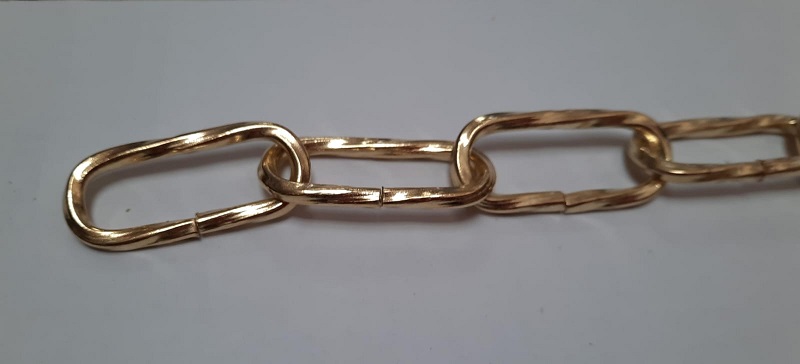 Catena per lampadario RITORTA  ottone lucido da MT 1 da 3.5 mm
