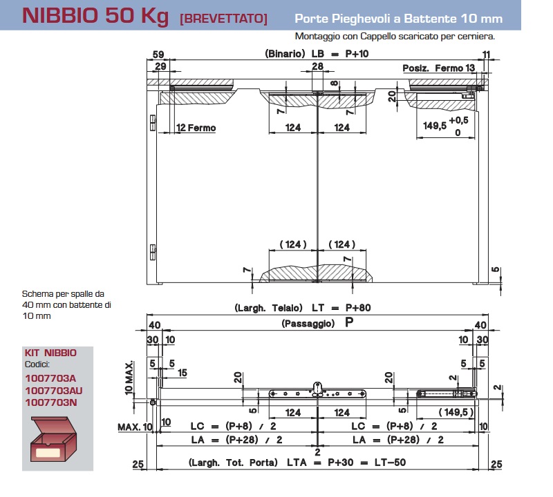 Kit  porte a libro a battente Nibbio Sliding 1007703AU