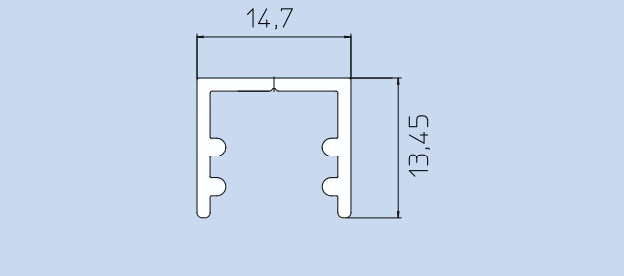 Binario da cm150 per porte libro battente Nibbio Sliding