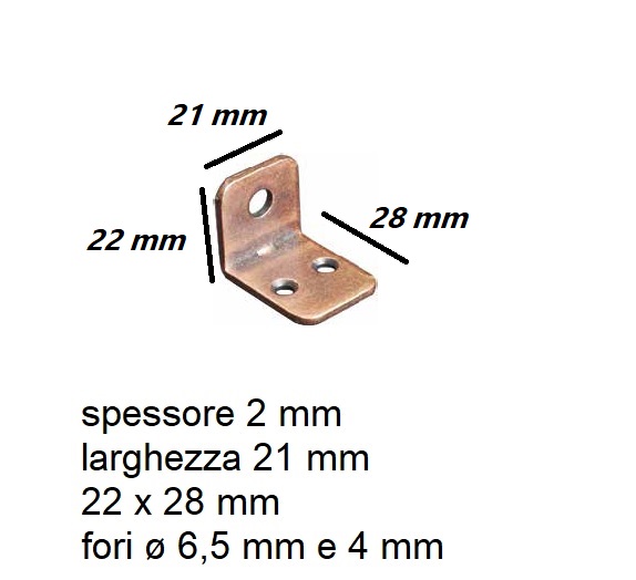 Lastrina angolare 22x28   zincata art. 2/95 96 e 97