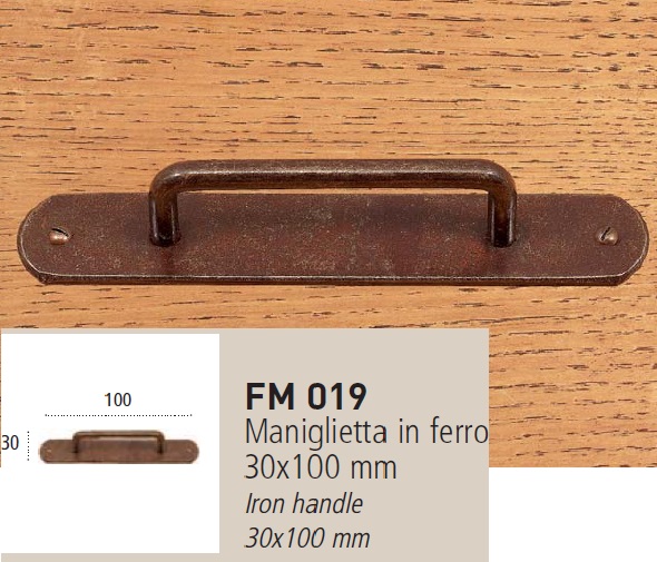 Maniglione FM 019 ferro forgiato da 100 mm