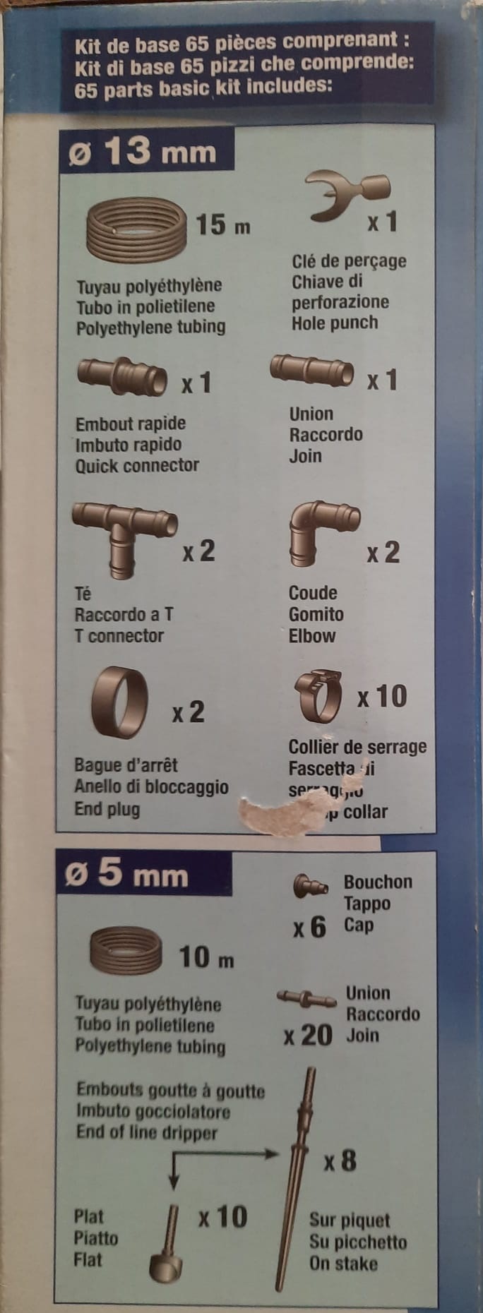 Kit di irrigazione a goccia da 65 pz RIBIMEX