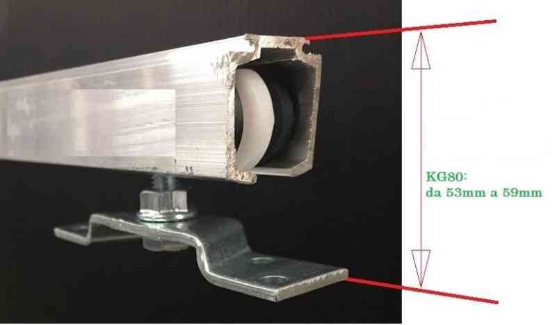 Kit scorrevole per porte Scrigno Delta portata Kg 80 per binario