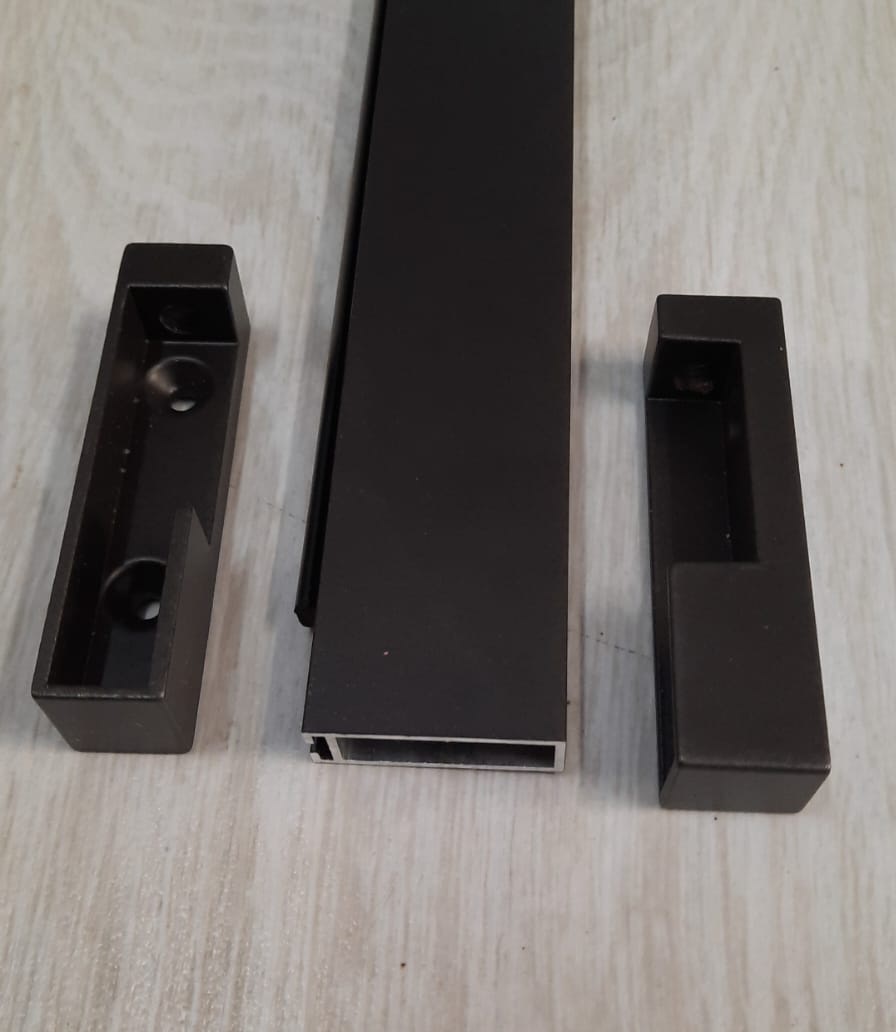 Reggitubo coppia dx + sx per tubo rettang 30 x 15  ANTRACITE  cod 13.0067x00023