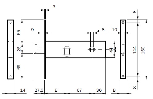 Serratura con cilindro per fascia frontale zincato ISEO 704602 conf ROSSA