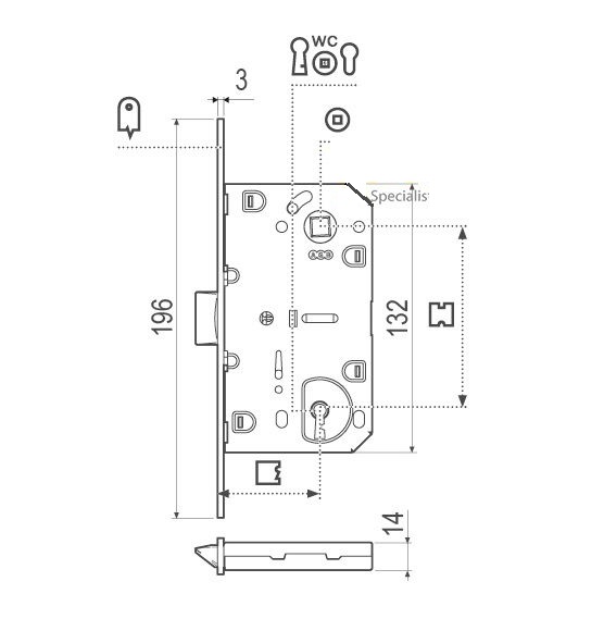 Serratura patent evolution ottonata AGB B01101xx03