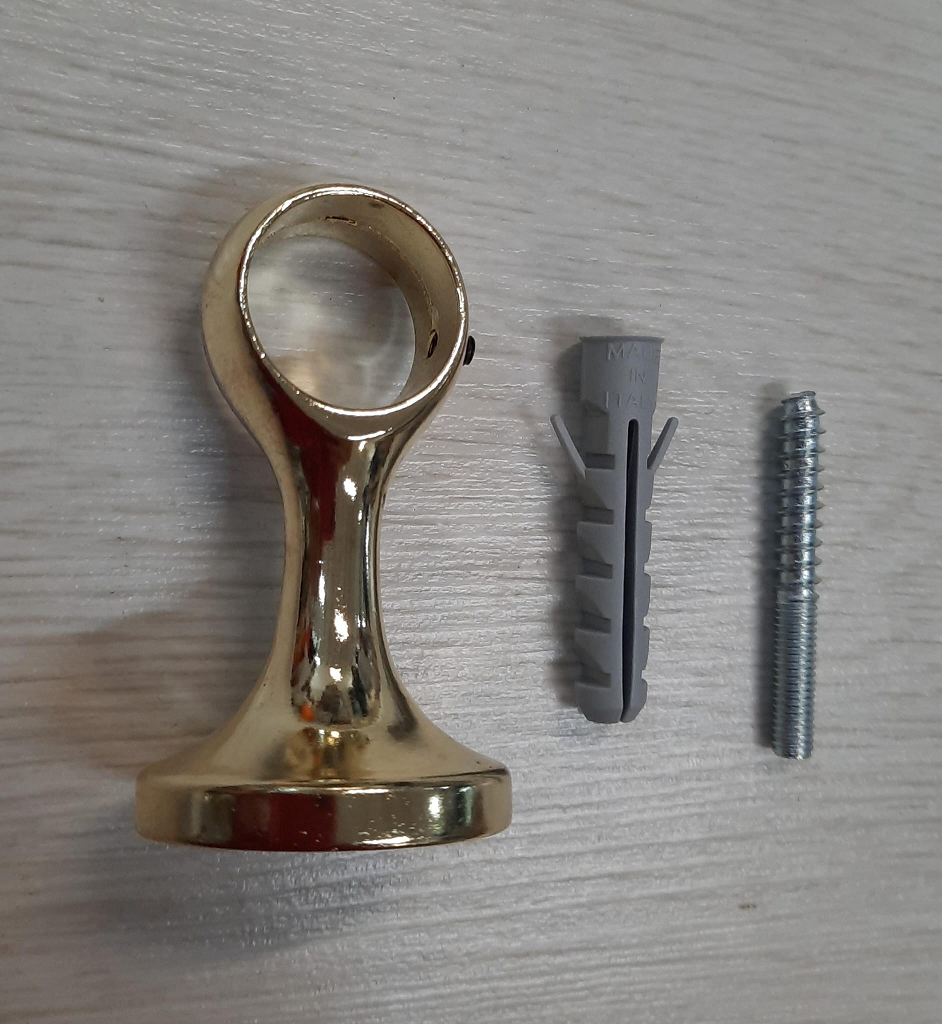 Supporto fisso  ottonato  per bastone Ø 22 mm  