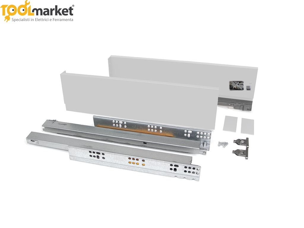 Set separatori regolabili Emuca per cassetto Vertex-Concept, larghezza  modulo 600 mm, colore Bianco