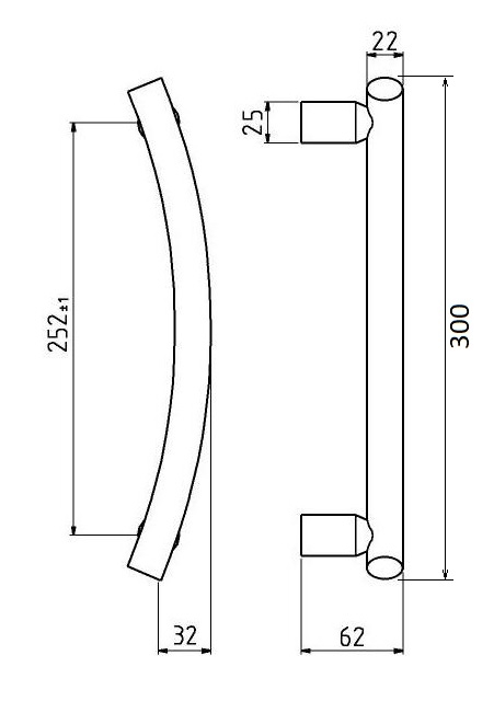 Maniglione Steel 101 acciaio inox GHIDINI